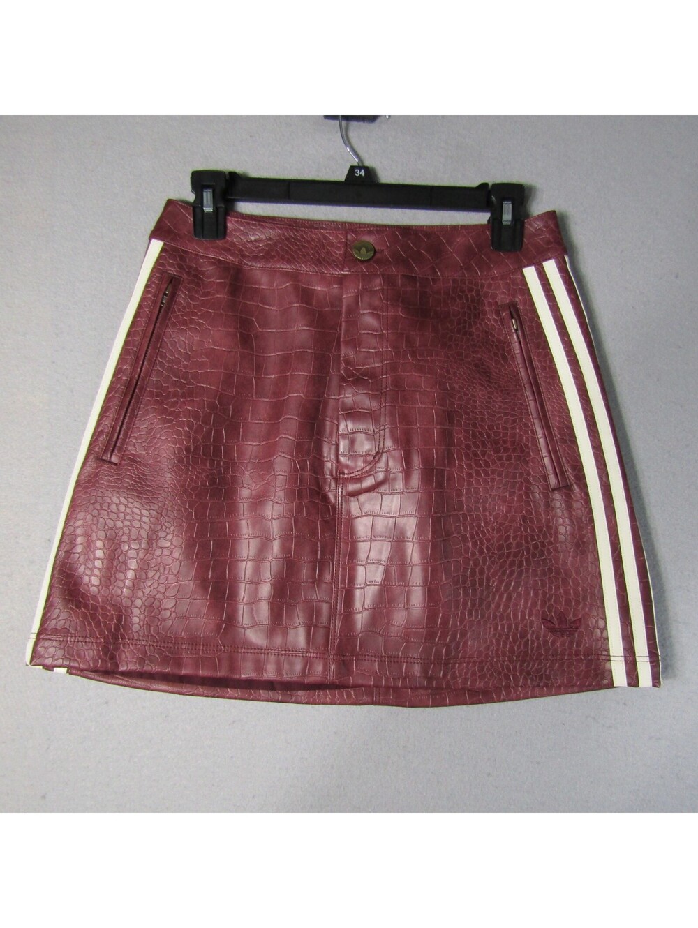 NWT Adidas Originals Pleather Skirt Woman's 6 Maroon